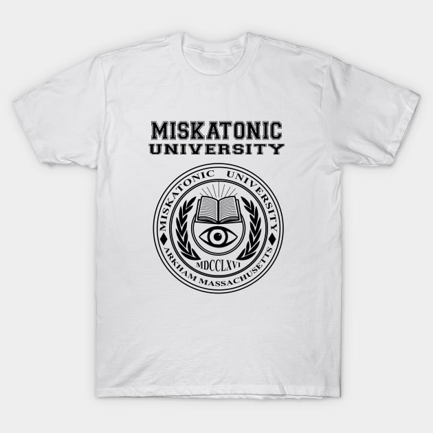 Miskatonic University Crest Black- HP Lovecraft T-Shirt by Duckfieldsketchbook01